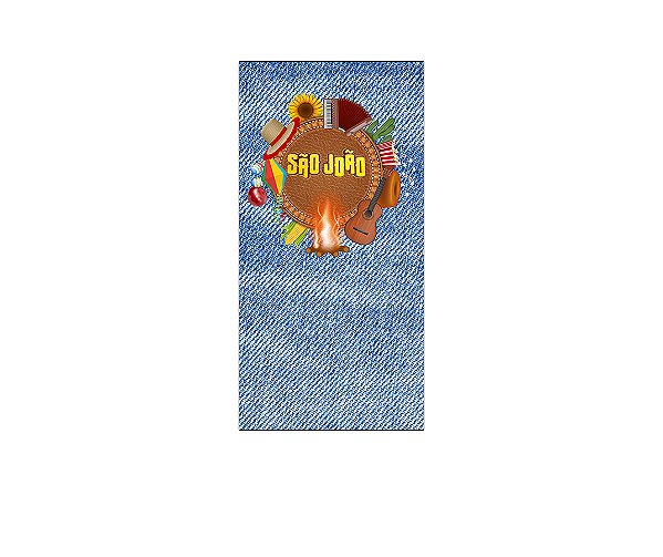 Painel De Festa Vertical 1,00 x 2,00 - Festa Junina Efeito Textura Jeans 005