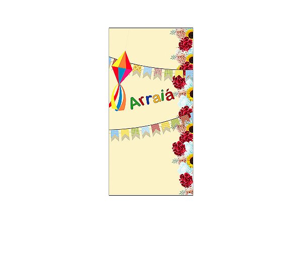 Painel De Festa Vertical 1,00 x 2,00 - Festa Junina Arraiá Floral 010