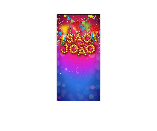 Painel De Festa Vertical 1,00 x 2,00 - São João Azul e Vermelho 031