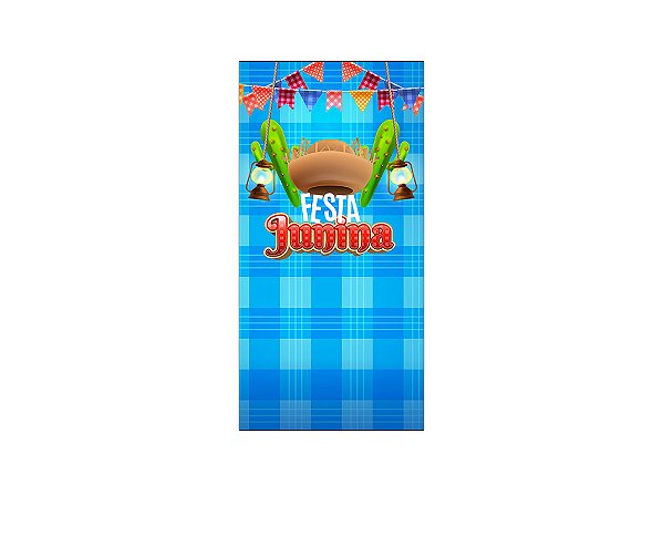 Painel De Festa Vertical 1,00 x 2,00 - Festa Junina Chapéu de Palha 033