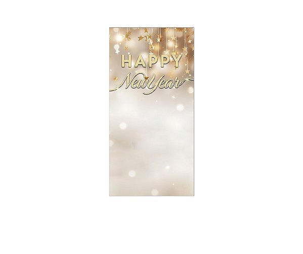 Painel De Festa Vertical 1,00 x 2,00 - Ano Novo Happy New Year Efeito Brilhante 012