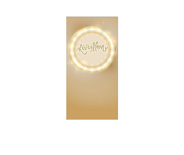 Painel De Festa Vertical 1,00 x 2,00 - Reveillon Bege e Dourado 017