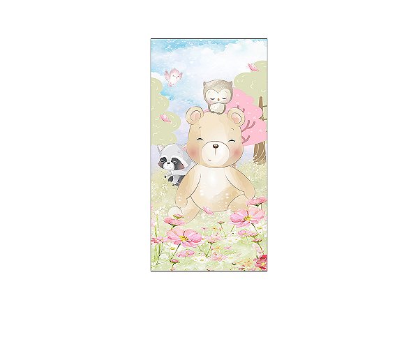 Painel De Festa Vertical 1,00 x 2,00 - Animais Safari Aquarela 008