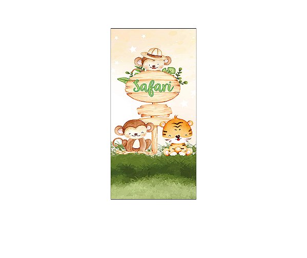 Painel De Festa Vertical 1,00 x 2,00 - Safari Clean 020