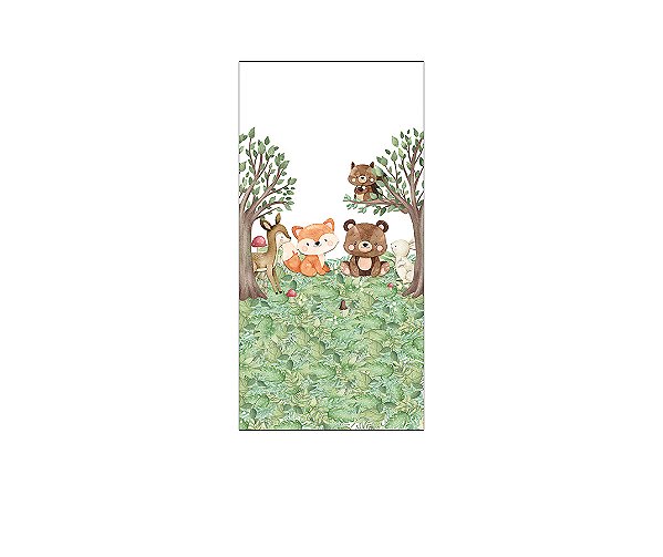 Painel De Festa Vertical 1,00 x 2,00 - Safari Animais Cute 049