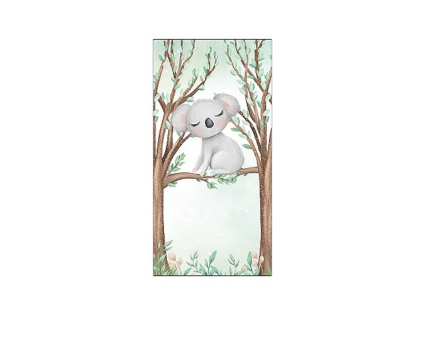 Painel De Festa Vertical 1,00 x 2,00 - Safari Coala Cute 054