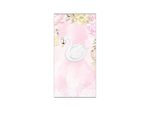 Painel De Festa Vertical 1,00 x 2,00 - Safari Cisne Floral Rosa 067