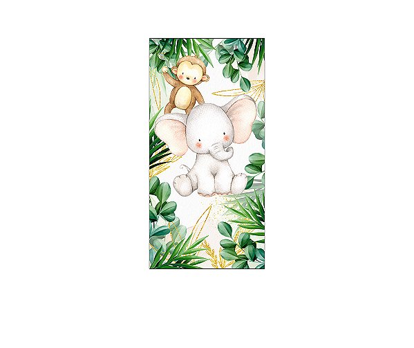 Painel De Festa Vertical 1,00 x 2,00 - Safari Animais Baby Cute 087