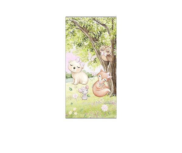 Painel De Festa Vertical 1,00 x 2,00 - Bosque Cute 101