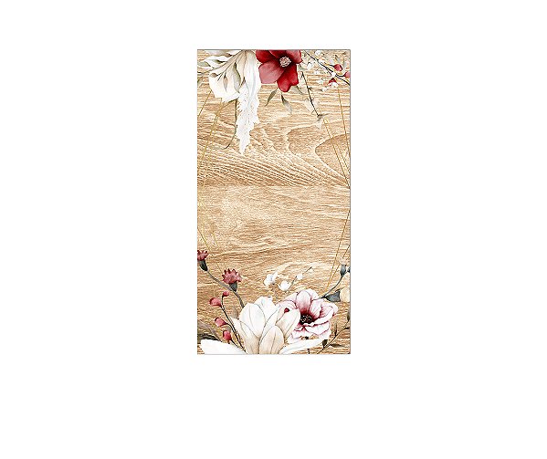 Painel De Festa Vertical 1,00 x 2,00 - Noivado Rústico Floral 020