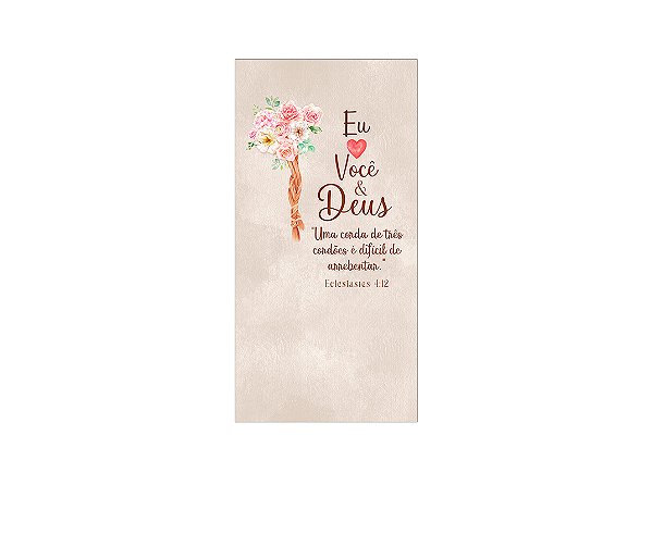 Painel De Festa Vertical 1,00 x 2,00 - Eu Amo Você & Deus Rosa e Branco 036
