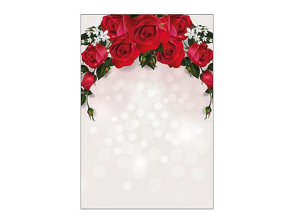 Painel De Festa Vertical 1,50 x 2,20 - Rosas Vermelhas 041