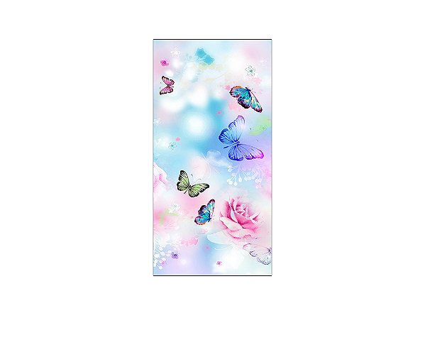 Painel De Festa Vertical 1,00 x 2,00 - Borboletas Azul e Rosa 003