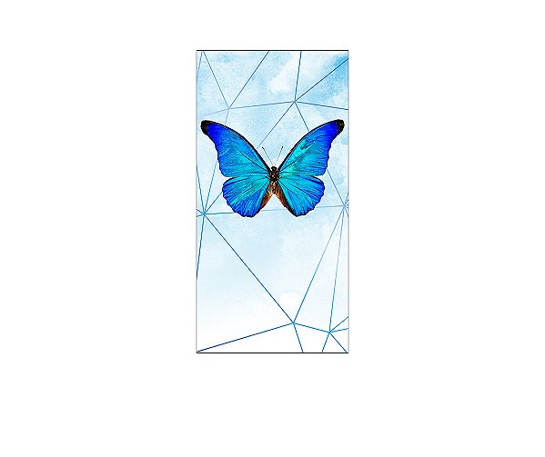 Painel De Festa Vertical 1,00 x 2,00 - Borboletas Céu Azul Aquarela 006