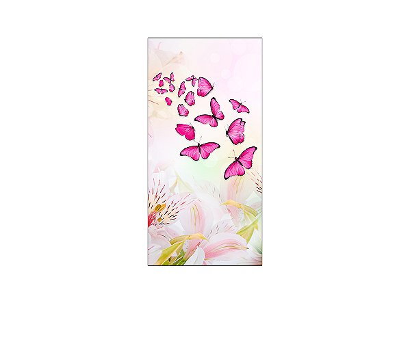 Painel De Festa Vertical 1,00 x 2,00 - Borboletas Pink Voando 010