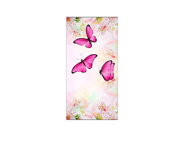 Painel De Festa Vertical 1,00 x 2,00 - Borboletas Pink 011