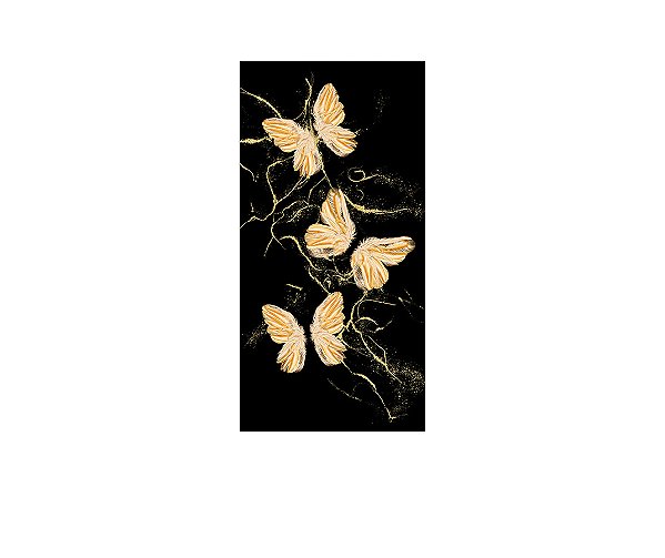 Painel De Festa Vertical 1,00 x 2,00 - Borboletas Douradas 012