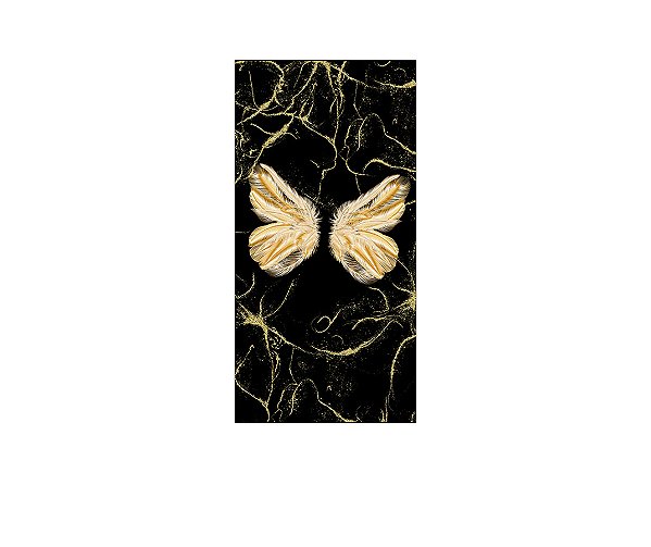 Painel De Festa Vertical 1,00 x 2,00 - Borboleta Asas Douradas 013