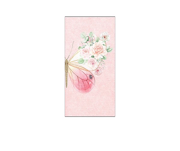 Painel De Festa Vertical 1,00 x 2,00 - Borboleta Rosa Suave 029