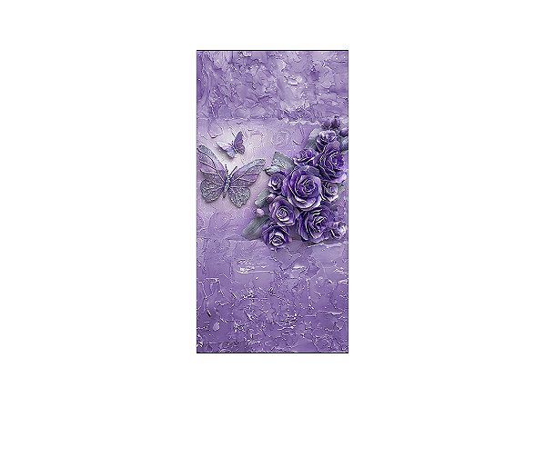 Painel De Festa Vertical 1,00 x 2,00 - Borboletas Lilás com Roxo 046