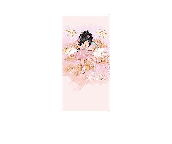 Painel De Festa Vertical 1,00 x 2,00 - Bailarina Arco-íris Efeito Glitter 007