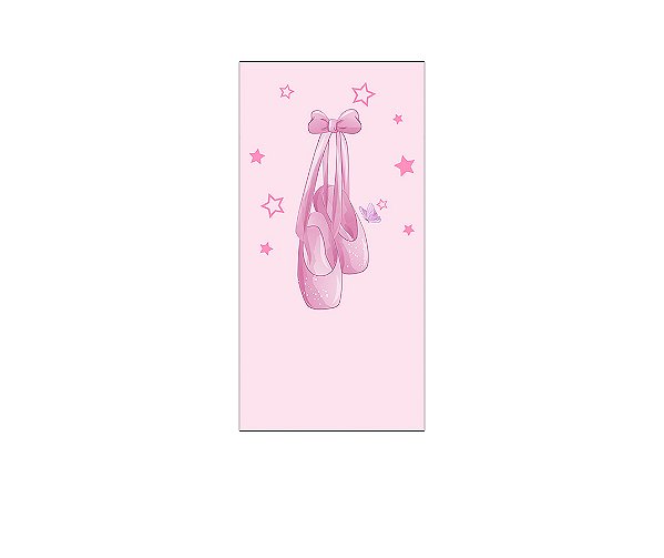 Painel De Festa Vertical 1,00 x 2,00 - Bailarina Sapatilhas Rosas 013
