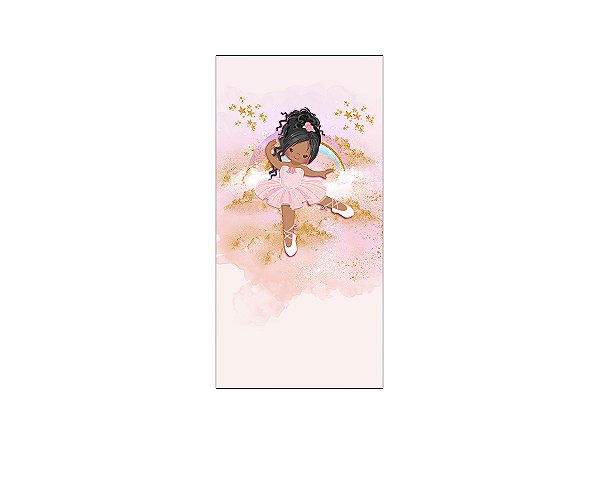 Painel De Festa Vertical 1,00 x 2,00 - Bailarina Dançando Efeito Glitter 015