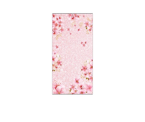 Painel De Festa Vertical 1,00 x 2,00 - Bailarina Flores Rosas 017
