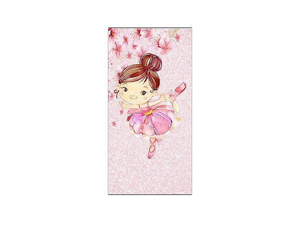 Painel De Festa Vertical 1,00 x 2,00 - Bailarina Dançando com Flores Rosas 018
