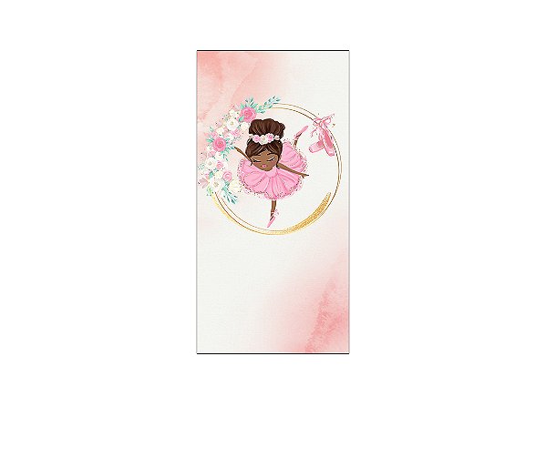 Painel De Festa Vertical 1,00 x 2,00 - Bailarina Frame Floral 019