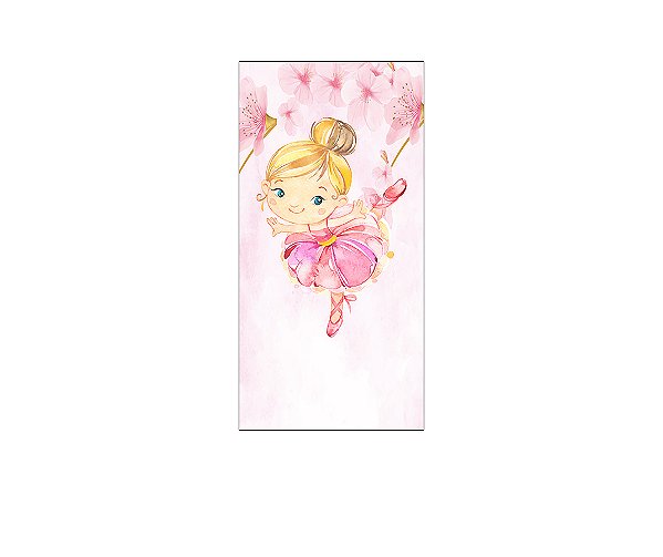 Painel De Festa Vertical 1,00 x 2,00 - Bailarina Dançando Rosa 022