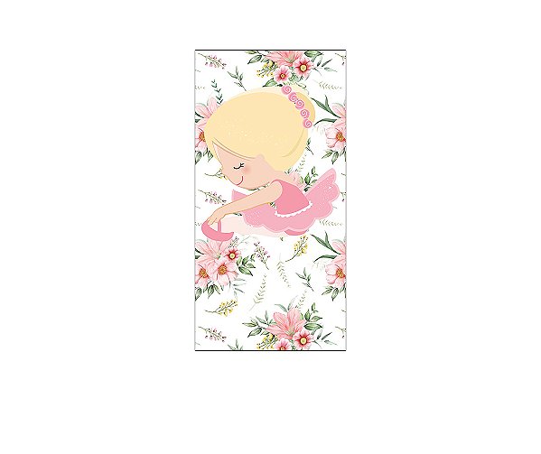Painel De Festa Vertical 1,00 x 2,00 - Bailarina Floral Alongando 024