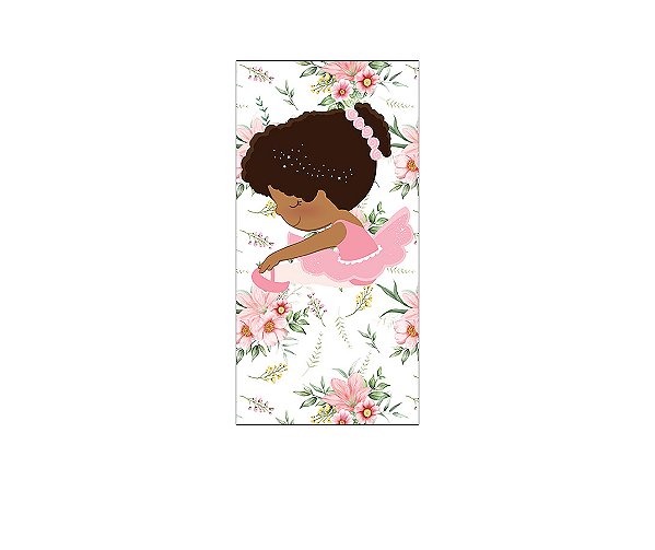 Painel De Festa Vertical 1,00 x 2,00 - Bailarina Floral Alongando 029