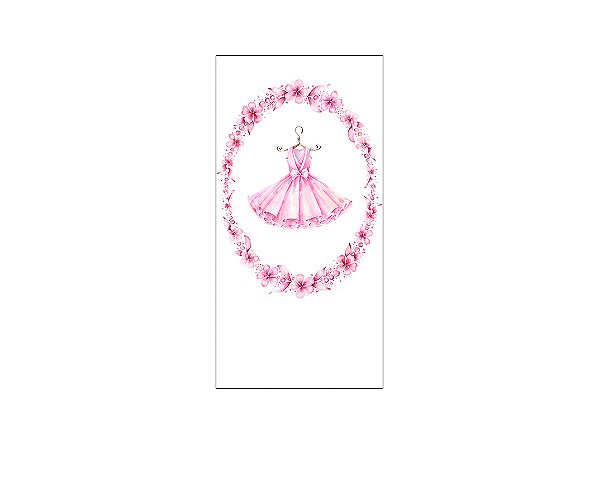 Painel De Festa Vertical 1,00 x 2,00 - Bailarina Tutu Rosa Floral 031