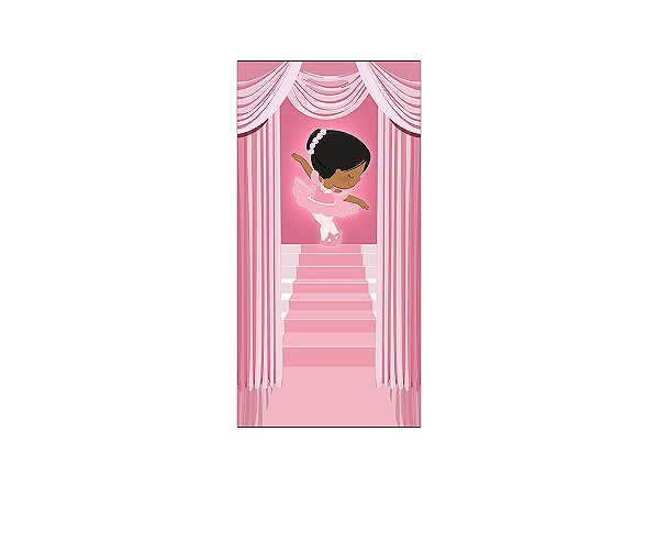 Painel De Festa Vertical 1,00 x 2,00 - Bailarina Cute Alongando 033