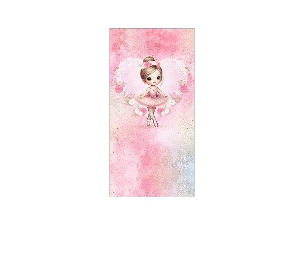 Painel De Festa Vertical 1,00 x 2,00 - Bailarina Cute Rosa 037