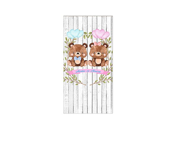 Painel De Festa Vertical 1,00 x 2,00 - Bosque Ursinhos Cute 008