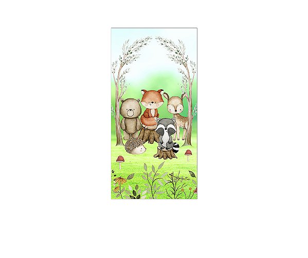 Painel De Festa Vertical 1,00 x 2,00 - Bosque dos Animais 018