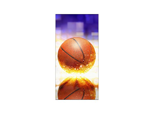 Painel De Festa Vertical 1,00 x 2,00 - Bola de Basquete Efeito Luzes 004