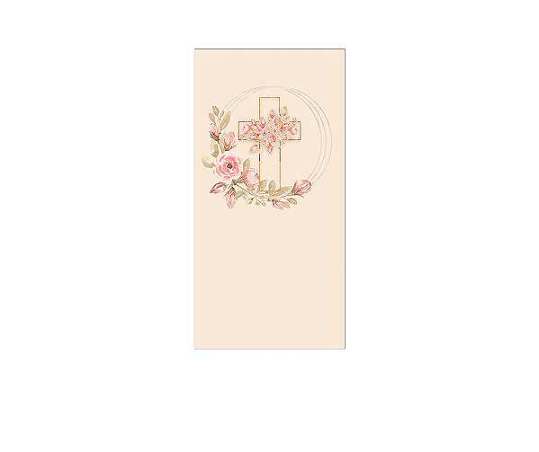 Painel De Festa Vertical 1,00 x 2,00 - Batizado Floral 022