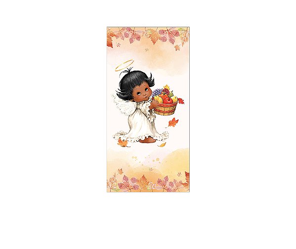 Painel De Festa Vertical 1,00 x 2,00 - Batizado Anjinho com Cesta 038