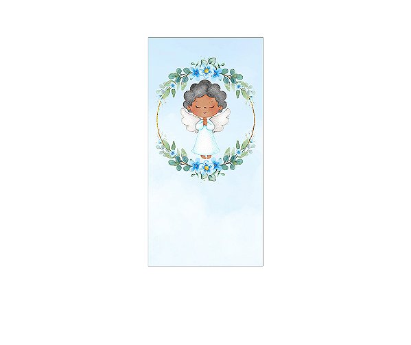 Painel De Festa Vertical 1,00 x 2,00 - Batizado Anjinho Cute 044