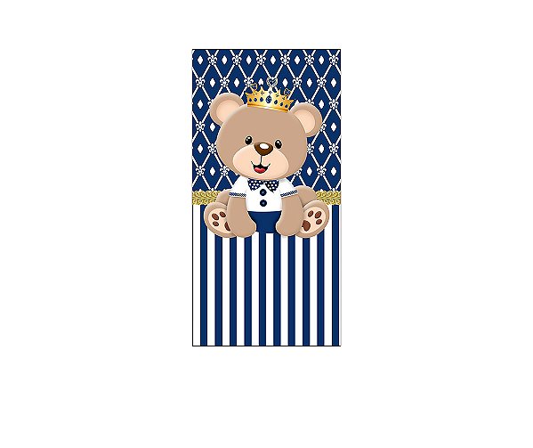 Painel De Festa Vertical 1,00 x 2,00 - Chá de Bebê Ursinho Principe Azul 001