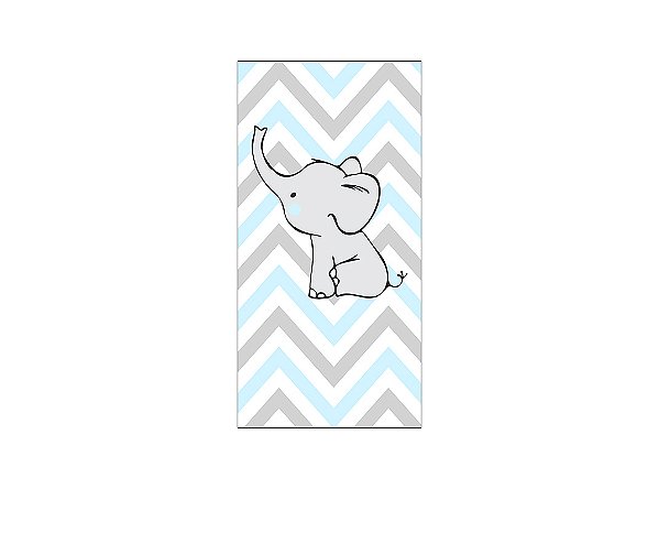 Painel De Festa Vertical 1,00 x 2,00 - Chá de Bebê Elefante Cute 003