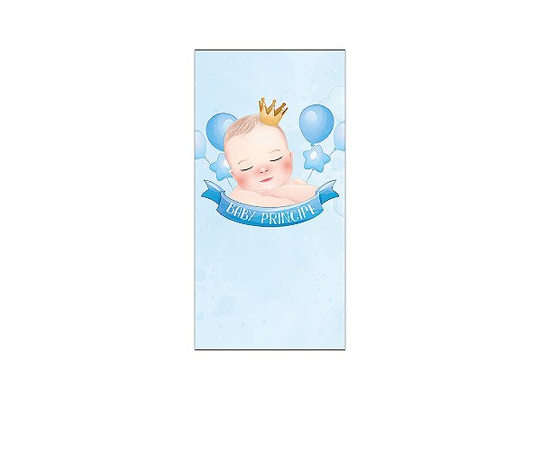 Painel De Festa Vertical 1,00 x 2,00 - Chá de Bebê Menino Azul 008