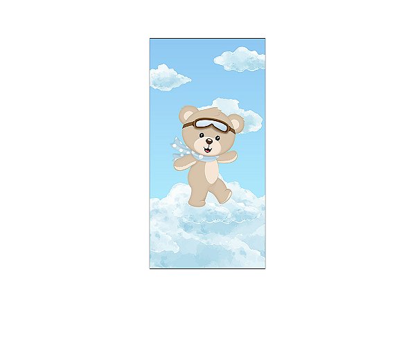 Painel De Festa Vertical 1,00 x 2,00 - Chá de Bebê Urso Baloeiro nas Nuvens 011
