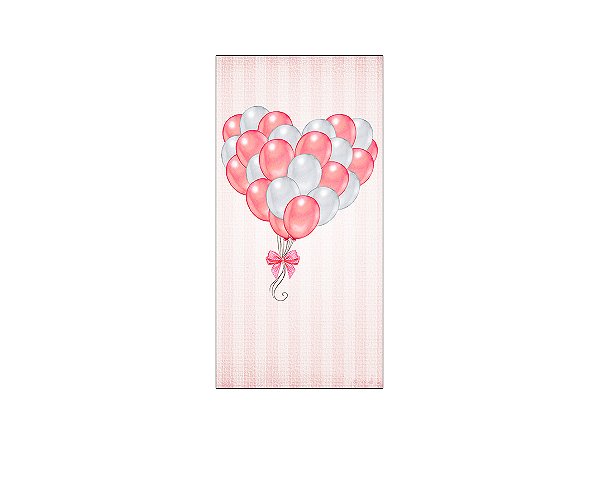 Painel De Festa Vertical 1,00 x 2,00 - Chá de Bebê Balões Rosas 014