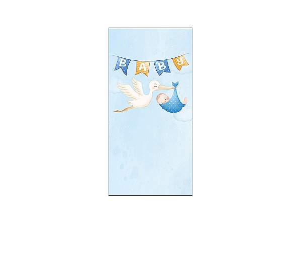 Painel De Festa Vertical 1,00 x 2,00 - Chá de Bebê Baby Azul 017
