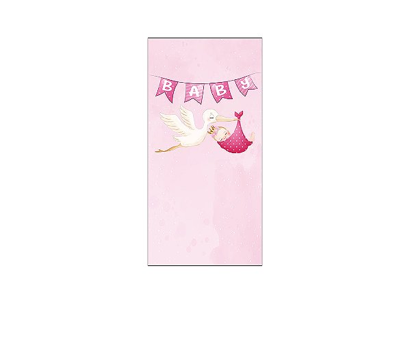 Painel De Festa Vertical 1,00 x 2,00 - Chá de Bebê Baby Rosa 018
