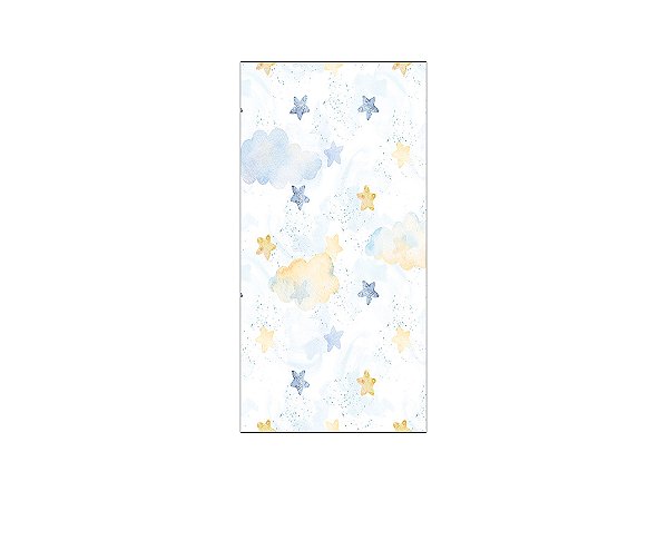 Painel De Festa Vertical 1,00 x 2,00 - Chá de Bebê Estrelinhas Azul e Amarelo 026